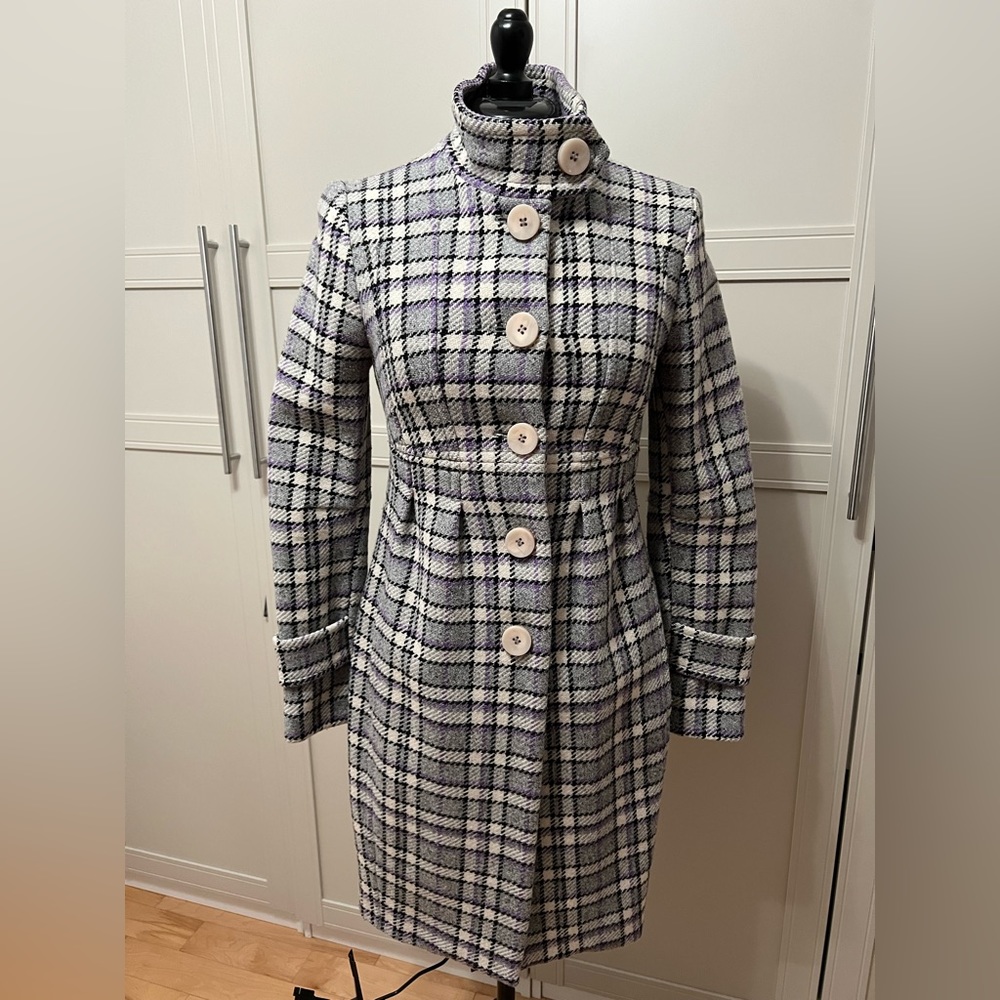 Sisley empire waist wool blend coat